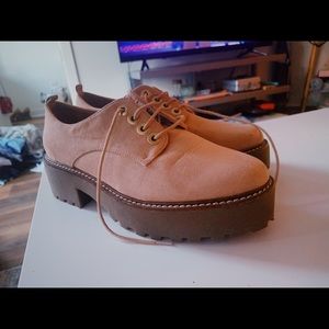 Stradivarius dark pink fall boots size 8